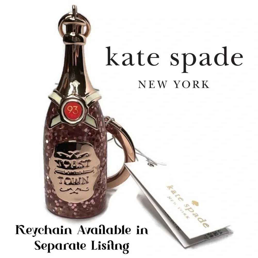 Kate Spade Champagne Toast Bottle Gold Pink Crystal Bracelet - Picture 16 of 16